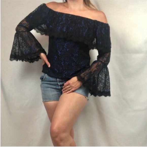 White House Black Market Tops - WHBM Floral Lace Off-Shoulder Bell Sleeve Blouse. 0. NWT. $110!